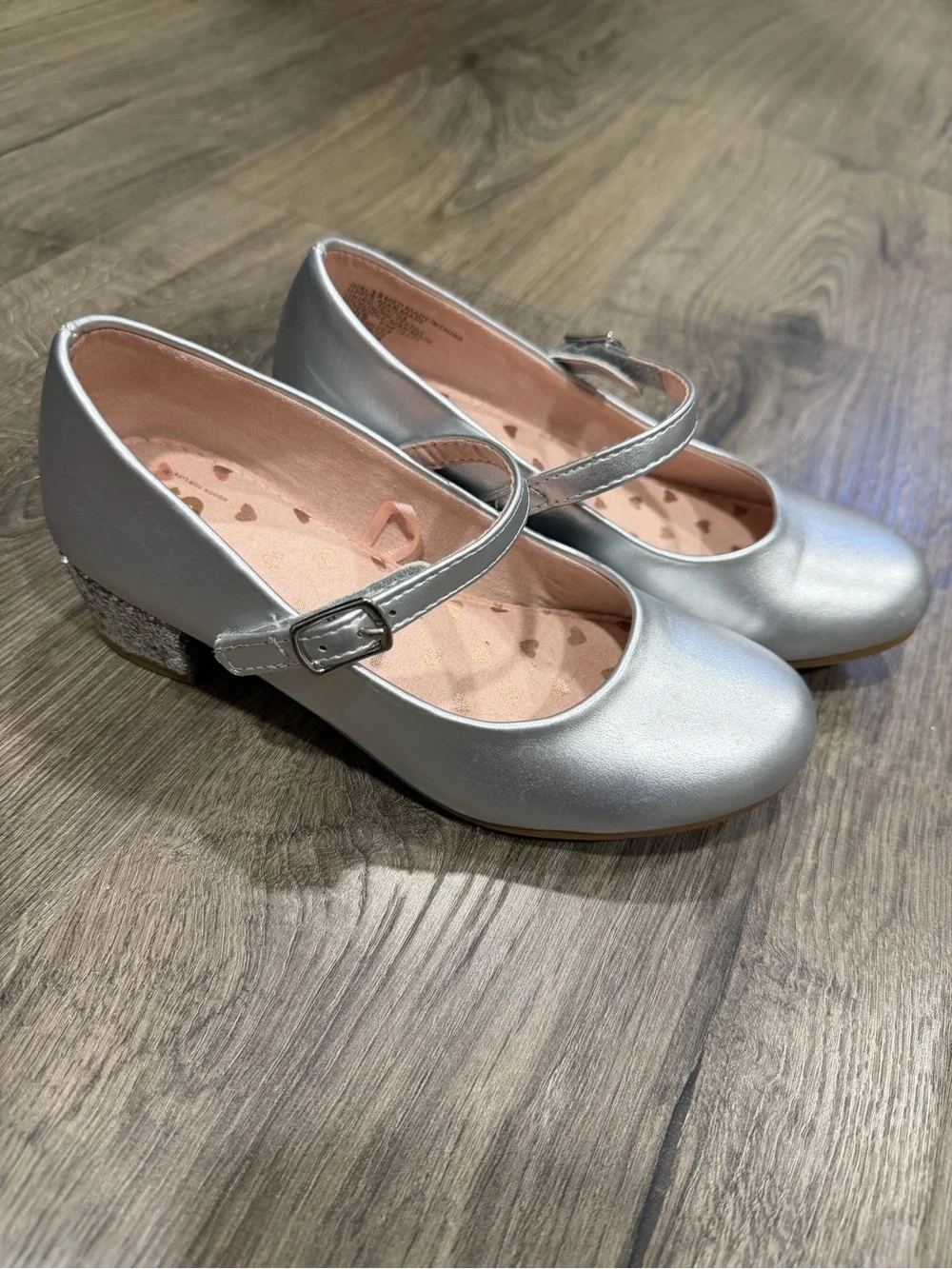 Girls Silver Mary Jane Flats - Comfortable Dress Shoes